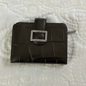 Brighton Brown Alligator Leather Bifold Wallet Buckle